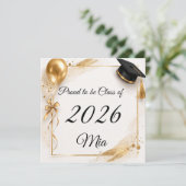 Personalized Class of 2026 Graduation Name Card (Staand voorkant)