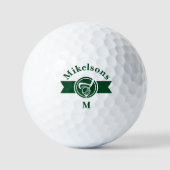 Personalized Classic Green Golf Monogram Crest Golfballen (Voorkant)