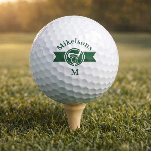 Personalized Classic Green Golf Monogram Crest Golfballen