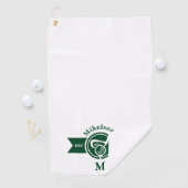 Personalized Classic Green Golf Monogram Crest Golfhanddoek (Insitu)