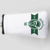 Personalized Classic Green Golf Monogram Crest Golfheadcover (Voorkant)