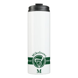 Personalized Classic Green Golf Monogram Crest Thermosbeker