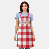 Personalized Classic Red Gingham Plaid Schort (Gedragen)