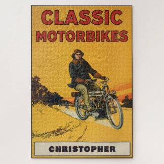 Personalized Classic Vintage Motorbike Collector   Legpuzzel