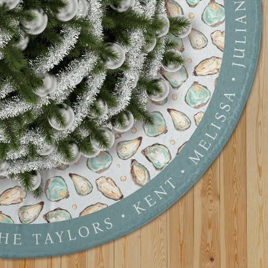 Personalized Coastal Oyster Shell Kerstboom Rok