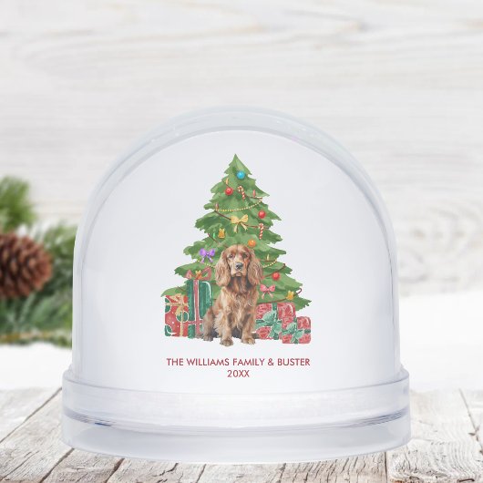 Personalized Cocker Spaniel Dog Christmas Sneeuwbol