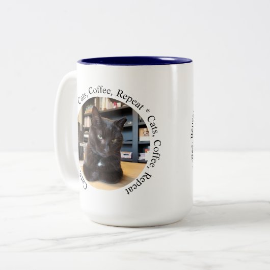 Personalized Coffee Cat Mug (Devant gauche)