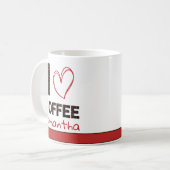 Personalized Coffee Lover Custom Name Design Koffiemok (Voorkant links)