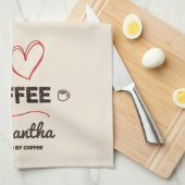 Personalized Coffee Lover Kitchen Decor Theedoek (Quarter Fold)