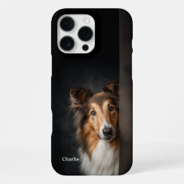 Personalized Collie Dog Portrait iPhone 16 Pro Max Hoesje