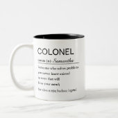 Personalized Colonel Dictionary Definition Tweekleurige Koffiemok (Links)