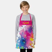 Personalized Colorful Artist Paint Splash  Schort (Gedragen)