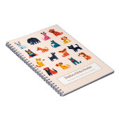 Personalized Colorful Cute Dogs Notebook Notitieboek (Rechterzijde)