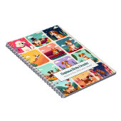 Personalized Colorful Cute Dogs Notebook Notitieboek (Rechterzijde)