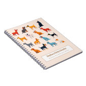 Personalized Colorful Cute Dogs Notebook Notitieboek (Rechterzijde)