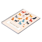 Personalized Colorful Cute Dogs Notebook Notitieboek (Linkerzijde)
