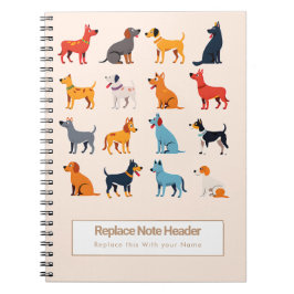 Personalized Colorful Cute Dogs Notebook Notitieboek