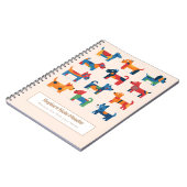 Personalized Colorful Cute Dogs Notebook Notitieboek (Linkerzijde)