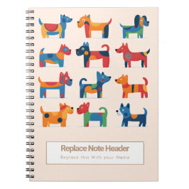 Personalized Colorful Cute Dogs Notebook Notitieboek