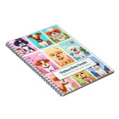 Personalized Colorful Cute Dogs Notebook Notitieboek (Rechterzijde)