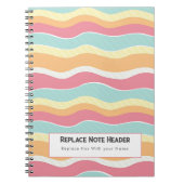 Personalized Colorful Wave Patterned  Notitieboek (Voorkant)