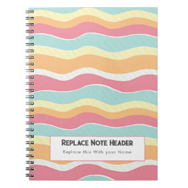 Personalized Colorful Wave Patterned  Notitieboek