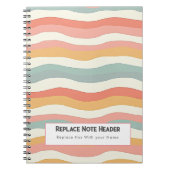 Personalized Colorful Wave Patterned  Notitieboek (Voorkant)