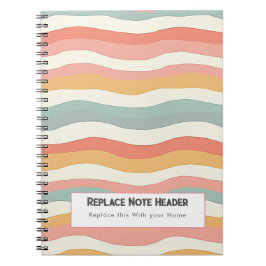Personalized Colorful Wave Patterned  Notitieboek