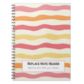 Personalized Colorful Wave Patterned  Notitieboek (Voorkant)