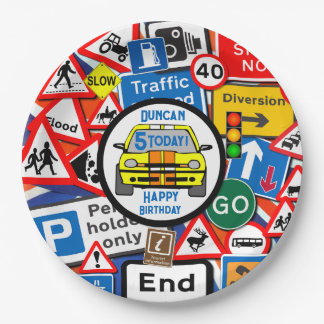 Personalized Colourful Road Signs, Birthday Party Papieren Bordje
