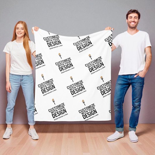 Personalized Company Branded Custom Minimalist  Fleece Deken