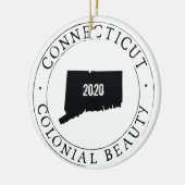 Personalized Connecticut Christmas Ornament! Keramisch Ornament (Links)