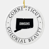 Personalized Connecticut Christmas Ornament! Keramisch Ornament (Achterkant)