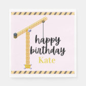 Personalized Construction Birthday Napkins Servet (Voorkant)