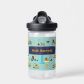Personalized Construction Truck Bottle for Boys Waterfles (Voorkant)