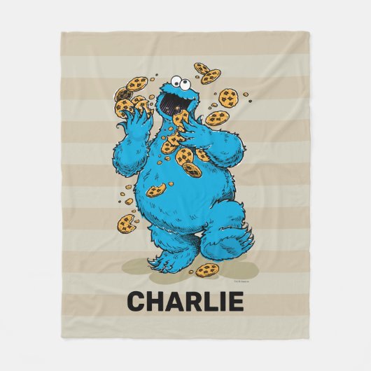 Personalized Cookie Monster Crazy Cookies Fleece (Voorkant)