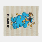 Personalized Cookie Monster Crazy Cookies Fleece Deken (Voorkant (Horizontaal))