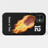 PERSONALIZED Cool Flaming Football iPhone 5S Case (Achterkant (horizontaal))
