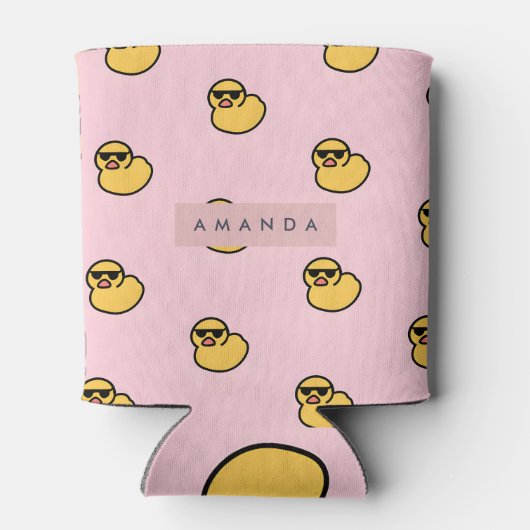 Personalized Cool Yellow Rubber Duck Pattern Blikjeskoeler (Achterkant)