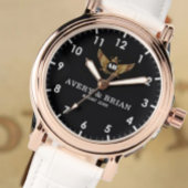 Personalized copule names initials and monogram horloge