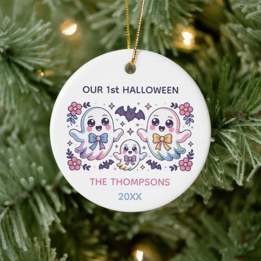 Personalized Coquette Boo - Halloween Keramisch Ornament (Boom)