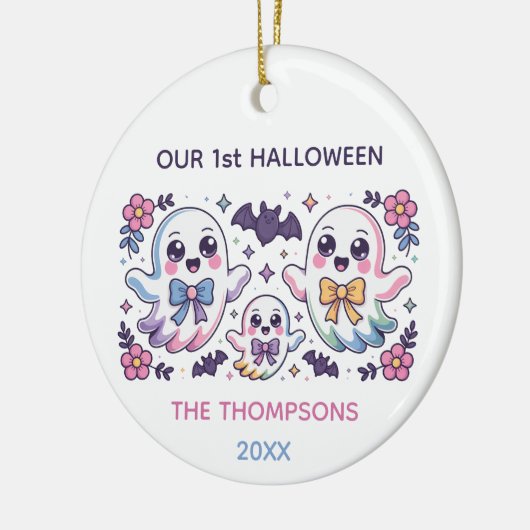 Personalized Coquette Boo - Halloween Keramisch Ornament (Links)