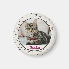Personalized Coquette Bow Pet Photo Magnet Magneet