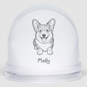 Personalized Corgi Dog Christmas Sneeuwbol (Voorkant)