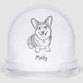 Personalized Corgi Dog Christmas Sneeuwbol (Achterkant)