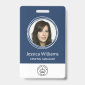 Personalized Corporate Employee ID Badge Blue (Avant)