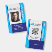 Personalized Corporate Employee ID Badge Blue (Voor- en achterkant)