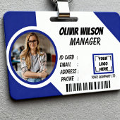 Personalized Corporate Employee ID Badge Blue