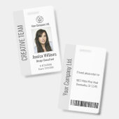 Personalized Corporate Employee ID Badge Gray (Avant & arrière)