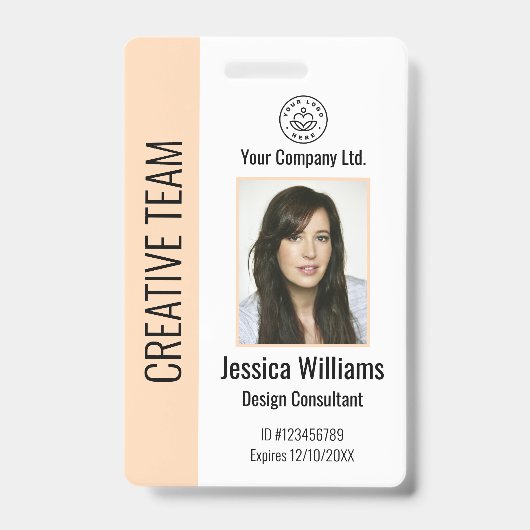 Personalized Corporate Employee ID Badge Peach (Avant)